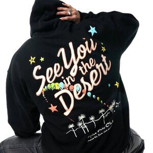 Coachella 2025 SEE YOU IN THE DESERT Hoodie Black Puff Print size 2XL NWOT
